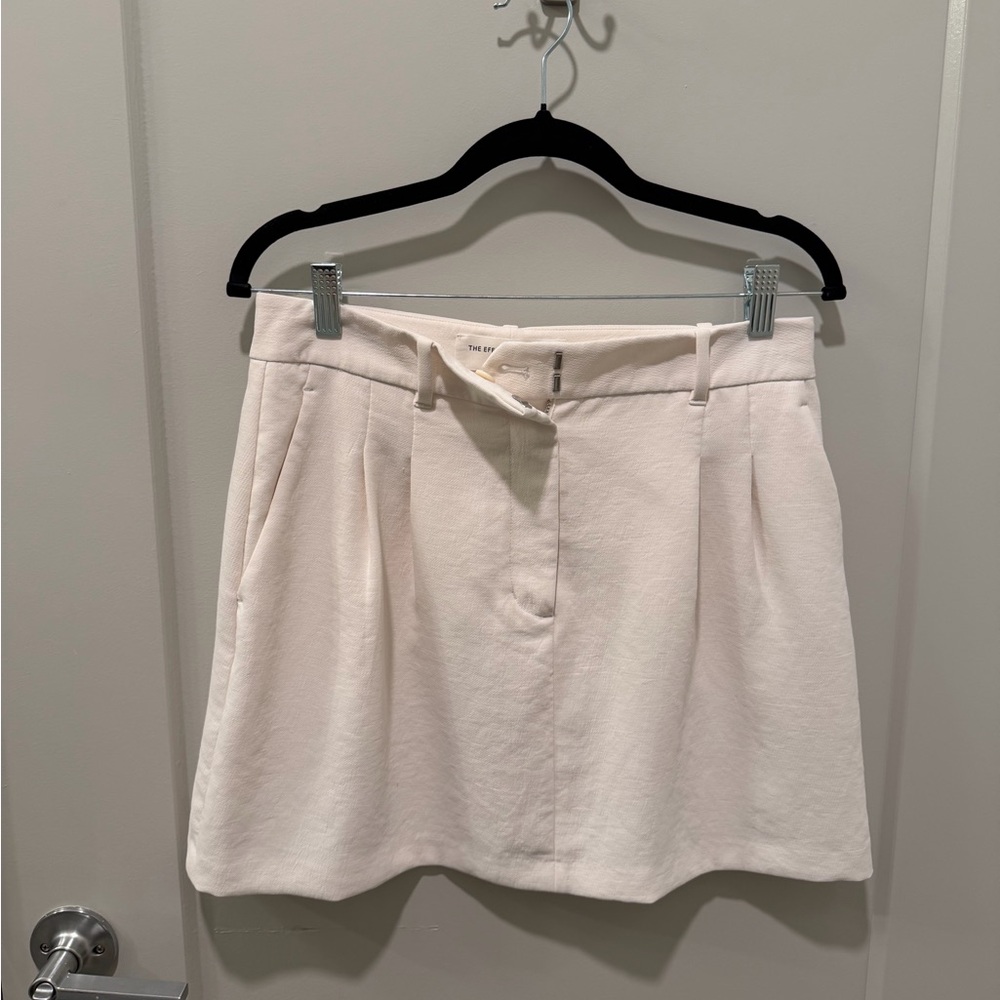 Aritzia Cream A-Line Effortless Mini Skirt